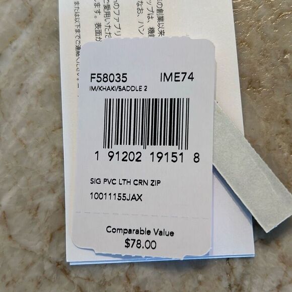 COACH Signature Brown Zip Wristlet NWT - Picture 3 of 5